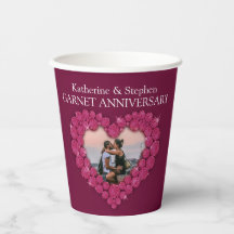 第2回ガーネット結婚のアニバーサリーハート写真レッド