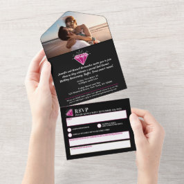 第2回ガーネ結婚ー記念日パーティー宝石 オールインワン招待状