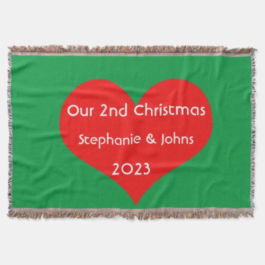 第2回クリスマス一緒かわいい赤いハート2023 スローブランケット (正面)