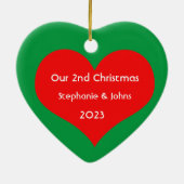第2回クリスマス一緒かわいい赤いハート2023 セラミックオーナメント (裏面)