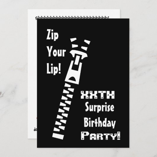 第2回サプライズ·バースデー·パーティーの招待テンプレート 招待状 (正面/裏面)