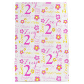 第2回バースデーピンク黄色名前をカスタムする抱き枕 ミディアムペーパーバッグ (裏面)