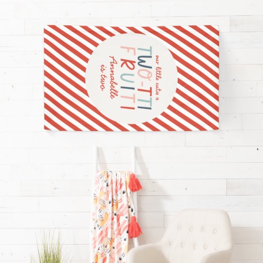 第2回バースデーフルーツ夏の子どもパーティーストライプ 横断幕 (インサイチュ)