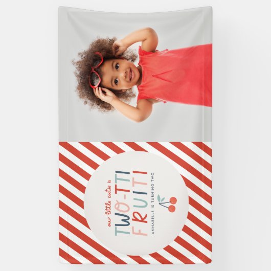 第2回バースデーフルーツ夏の子供たちのパーティー写真 横断幕 (縦)