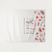 第2回バースデーフルーツ赤い夏の子供たちのパーティー タペストリー (正面(横))