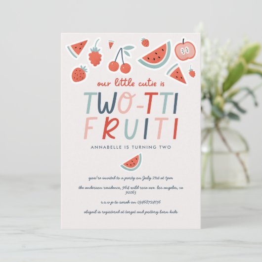 第2回バースデーフルーツ赤い夏の子供たちのパーティー 招待状 (スタンド正面)