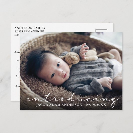 第2回ベビー写真誕生発表 案内ポストカード (正面/裏面)