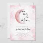 第2回ムーンガール誕生日パーティーピンク 招待状 (正面)