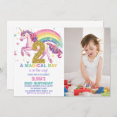 第2回ユニコーン誕生日招待状と写真 招待状 (正面/裏面)