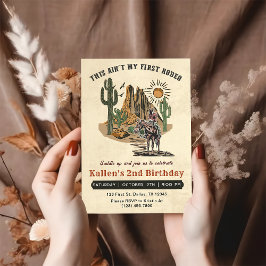 第2回ロデオ西部カウボーイ第2回誕生日の招待 招待状