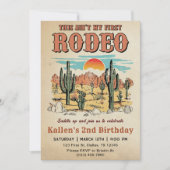 第2回ロデオ西部カウボーイ第2回誕生日の招待 招待状 (正面)