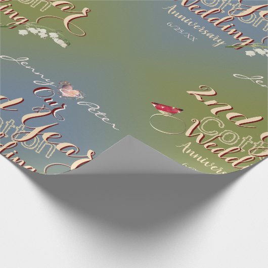 第2回結婚記念コットンリリー ラッピングペーパー (角)