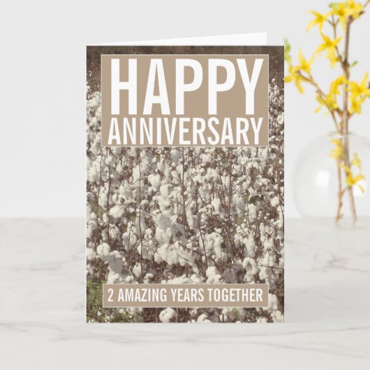 第2回結婚記念コットン挨拶 カード (黄色い花)