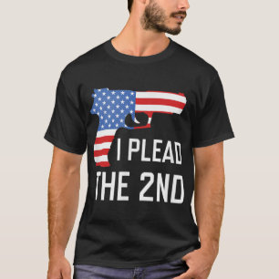 第2回補正アメリカ国旗のピストル銃を嘆願する Tシャツ
