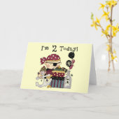 第2回誕生日の海賊Tシャツとギフト カード (黄色い花)