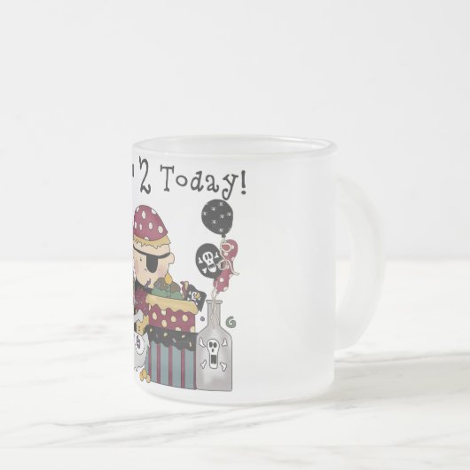 第2回誕生日の海賊Tシャツとギフト フロストグラスマグカップ (正面右)