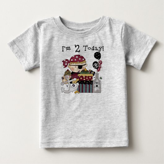 第2回誕生日の海賊Tシャツとギフト ベビーTシャツ (正面)