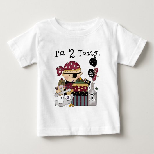 第2回誕生日の海賊Tシャツとギフト ベビーTシャツ (正面)