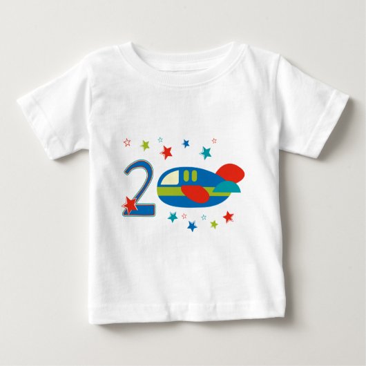 第2回誕生日の飛行機 ベビーTシャツ (正面)