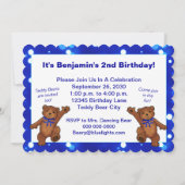 第2回誕生日テディベアパーティーカスタム写真 招待状 (裏面)