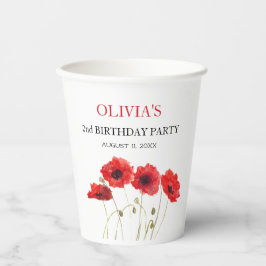 第2回誕生日パーティーポピー赤ちゃん女の子 紙コップ
