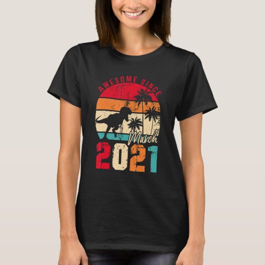 第2回誕生日少年の恐竜2歳素晴らし3月 Tシャツ (正面)