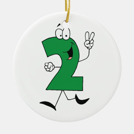 第2回誕生日Tシャツとギフト セラミックオーナメント (正面)