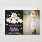 第2回黒写真ユニコーン誕生日招待状 招待状 (正面)