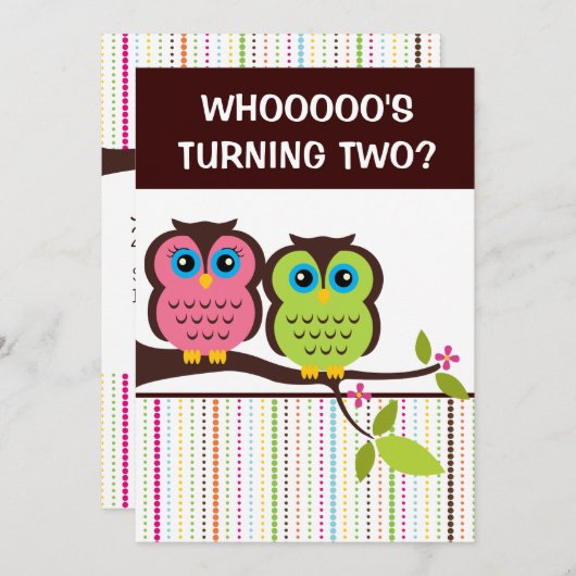 第2回Birthday Owlテーマパーティー招待状 招待状 (正面/裏面)