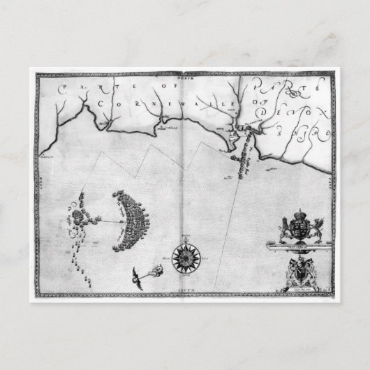 第2図艦隊の経路を示す ポストカード (正面)