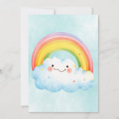 第2夏の水彩虹ブルースカイ誕生日 招待状 (裏面)