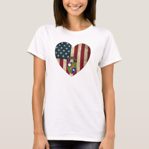 第2大隊75thレンジャーレジェアメリカンハート国旗 tシャツ