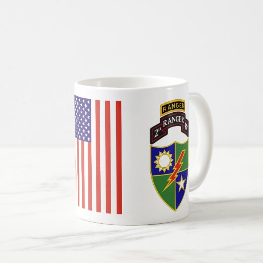 第2大隊 – 75th Ranger w/Tab Mug コーヒーマグカップ (正面右)