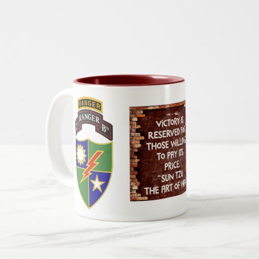 第2大隊 – 75th Ranger w/tab - Victory Mug ツートーンマグカップ (正面左)
