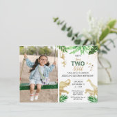 第2女子ボーイサファリツーワイルド誕生日写真 招待状 (スタンド正面)