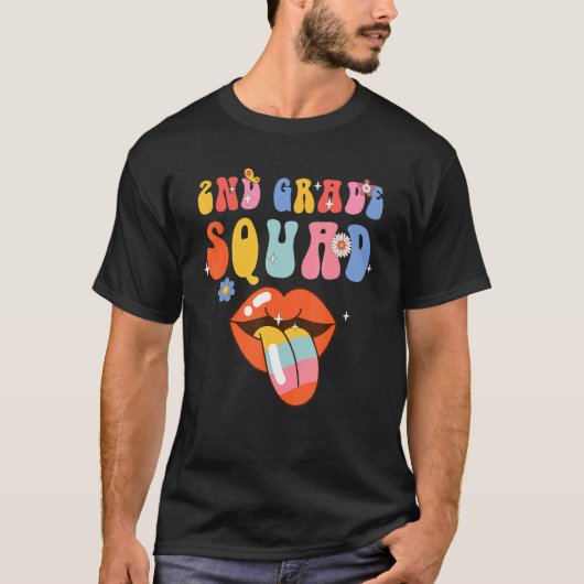 第2学年の分隊レトロGroovy新学期ティーシュ Tシャツ (正面)
