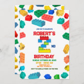 第2建物ブロック誕生日、建物パーティー 招待状 (正面/裏面)