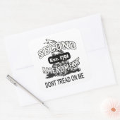 第2改正ベアアームズガッズデン国旗のステッカーUSA スクエアシール (封筒)