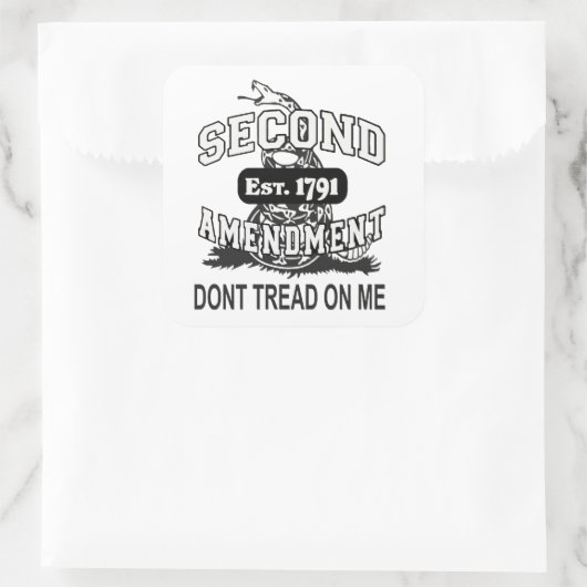 第2改正ベアアームズガッズデン国旗のステッカーUSA スクエアシール (バッグ)