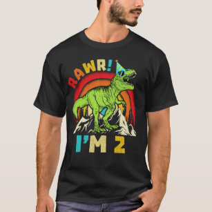 第2期の誕生日の恐竜TレックスラーI'm 2 For Boys Tシャツ