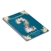 第2期ティール（緑がかった色）フォトイエローフラワーゲストブック ノートブック (右側)