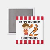 第2期バスケッ赤と白トボールプレーヤーv2 マグネット (正面/裏面)