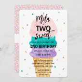 第2期バースデーガールズアイスクリームパーティー 招待状 (正面/裏面)