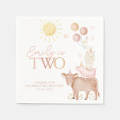 第2期バースデーファームアニマルズ納屋周囲の庭パーティー女子 スタンダードカクテルナプキン (正面)