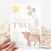 第2期バースデーファームアニマルズ納屋周囲の庭パーティー少年 招待状