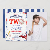 第2期バースデーベースボールフォト招待状 招待状 (正面/裏面)