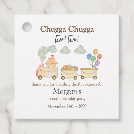 第2期バースデー水彩玄関列車おもしろい 表現 フェイバータグ (正面)