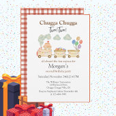 第2期バースデー水彩玄関列車おもしろい 表現 招待状