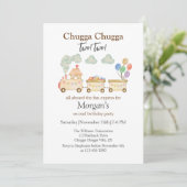 第2期バースデー水彩玄関列車おもしろい 表現 招待状 (スタンド正面)