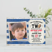 第2期バースポーツフォトサッカーブルー素朴ボール 招待状 (スタンド正面)